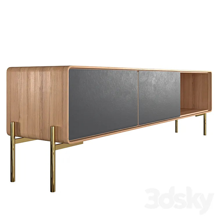 Oak TV cabinet with drawers 3DSMAX Model