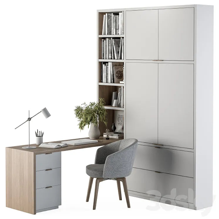 Office Furniture Wardrobe and Table - Home Office 34 3DSMAX Model