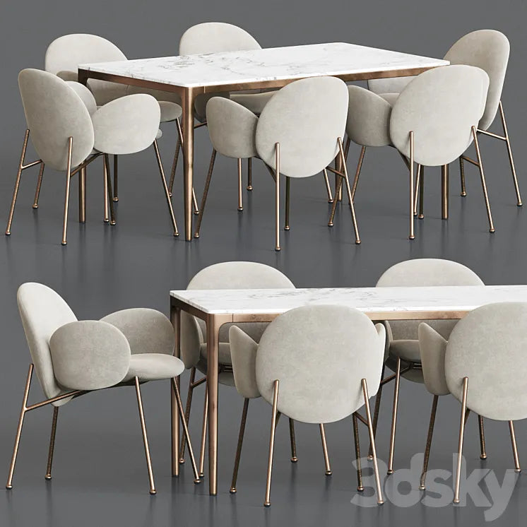 Ola Chair Canto Table Dining Set 3DSMAX Model
