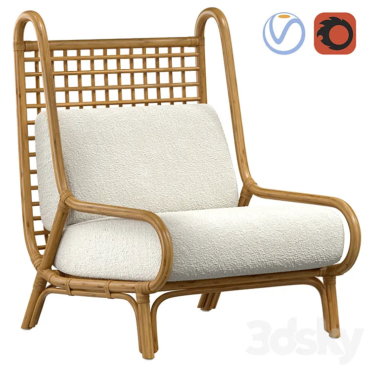 OUEN RATTAN ACCENT CHAIR CB2 Crate Barrel 3DSMAX Model