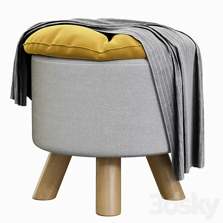 Padded seat pouf 3DSMAX Model