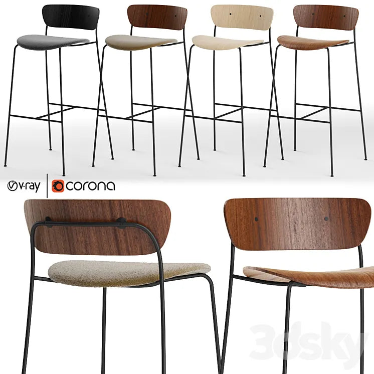 Pavilion AV7 AV9 bar stool 3DSMAX Model
