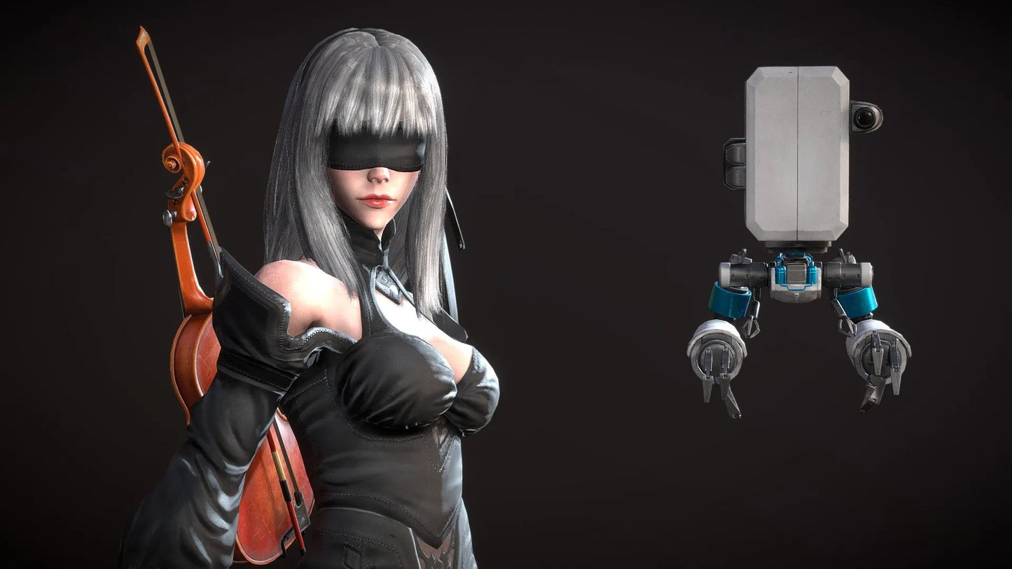 PBR Game 3D Models - 10E The Violinist