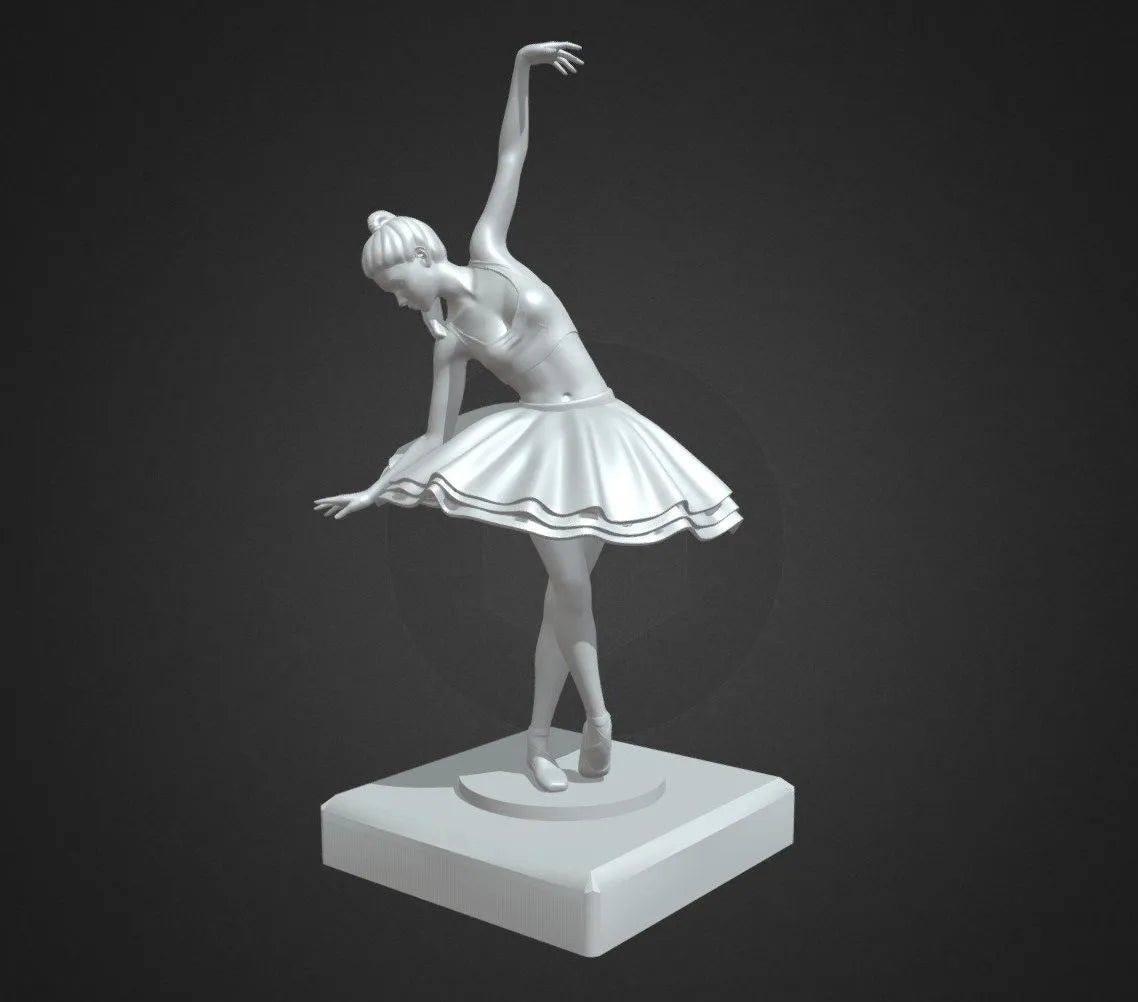 PBR Game 3D Models - 3D Printable Ballerina 2