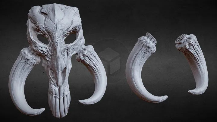 PBR Game 3D Models - 3D PRNTBL MYTHOSAUR SKULL AND HORNS STAR WARS