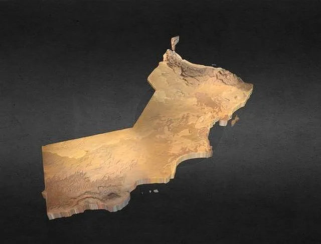 PBR Game 3D Models - 3D Terrain Map Of The Sultanate Of Oman