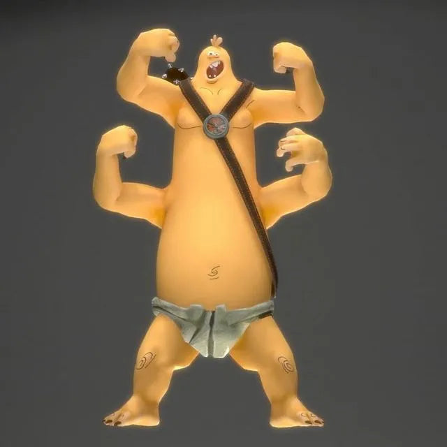 PBR Game 3D Models - 4-Handed Ogre Warrior Character
