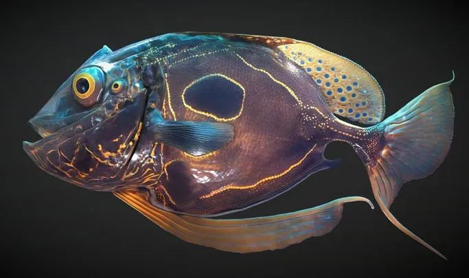 PBR Game 3D Models - Alien Fantasy Fish Magmabarus