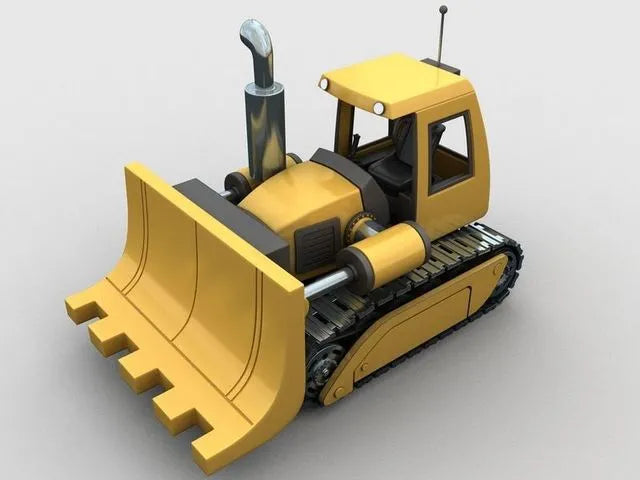 PBR Game 3D Models - Cartoon bulldozer