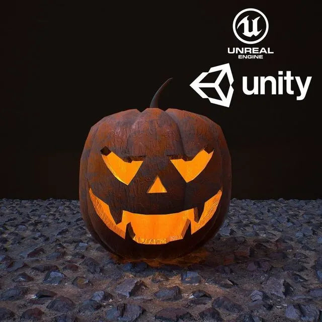 PBR Game 3D Models - Carved Halloween pumpkin vol 3