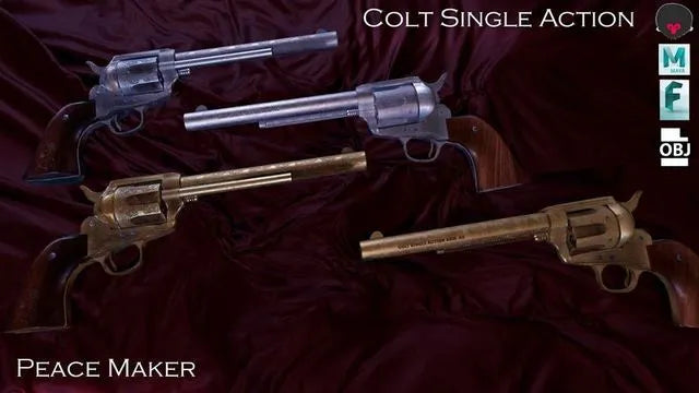 PBR Game 3D Models - Colt Single Action peace maker
