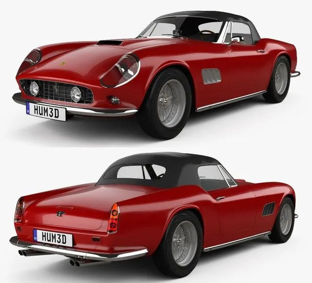 PBR Game 3D Models - Ferrari 250 GT California SWB Spyder with HQ interior 1958