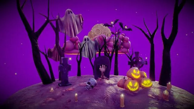 PBR Game 3D Models - Halloween Collection island in middle of forest