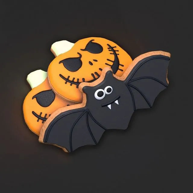 PBR Game 3D Models - Halloween Pumpkin and Bat Cookies