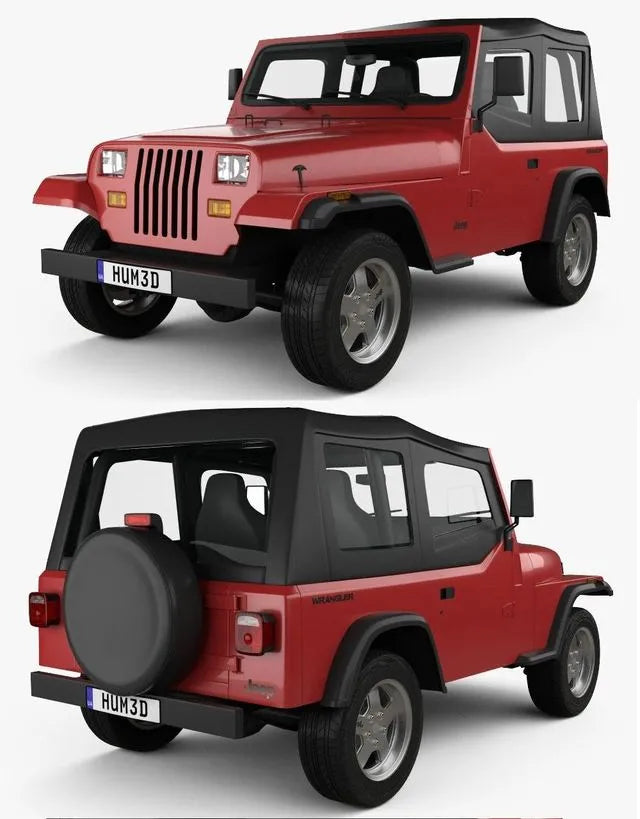 PBR Game 3D Models - Jeep Wrangler YJ 1987