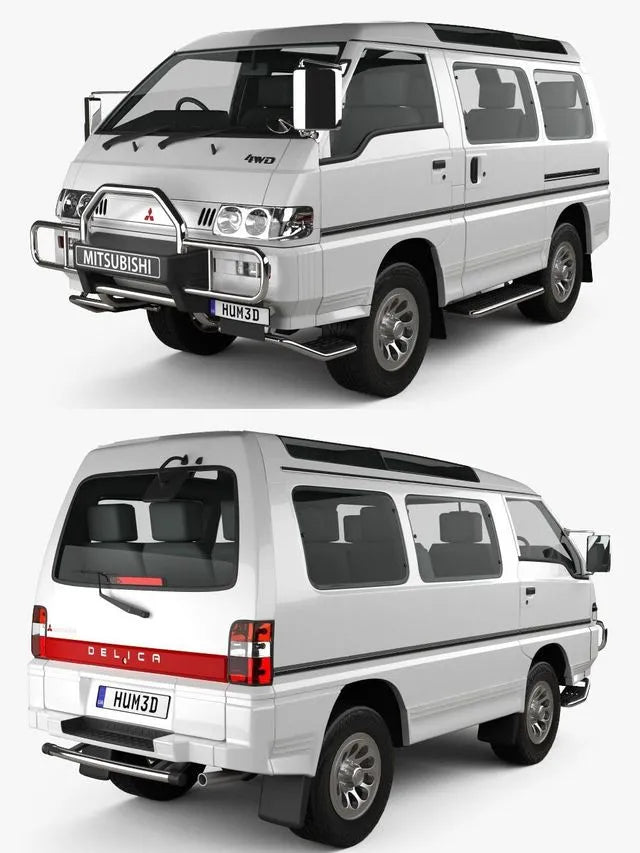 PBR Game 3D Models - Mitsubishi Delica Star Wagon 4WD 1986