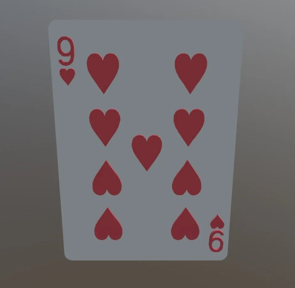 PBR Game 3D Models - Nine Of Hearts