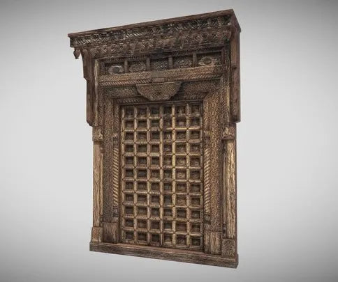 PBR Game 3D Models - Old Indian Door Dura