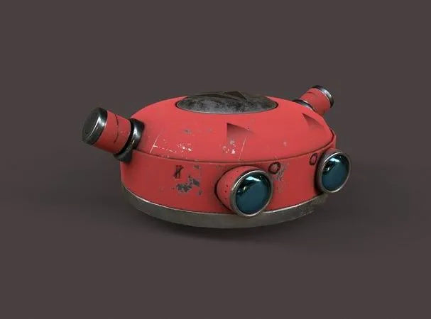 PBR Game 3D Models - Old Robot Head V2