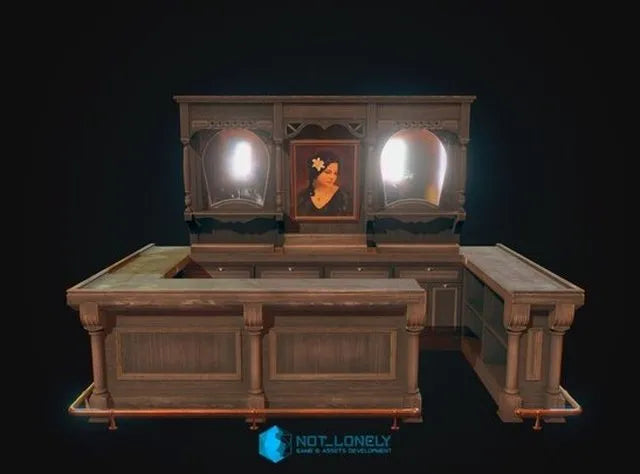 PBR Game 3D Models - Old Western Bar