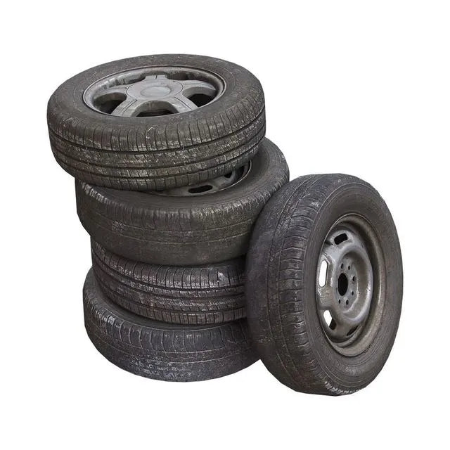 PBR Game 3D Models - Old wheels for car