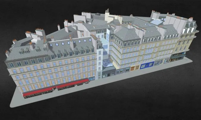 PBR Game 3D Models - Paris Apartment Haussmann Palais Building