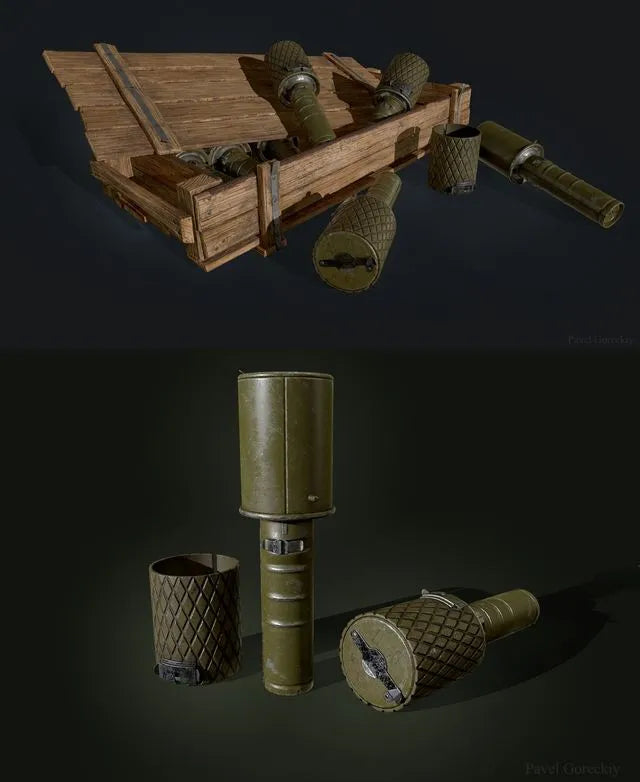PBR Game 3D Models - Russian Grenade RGD33