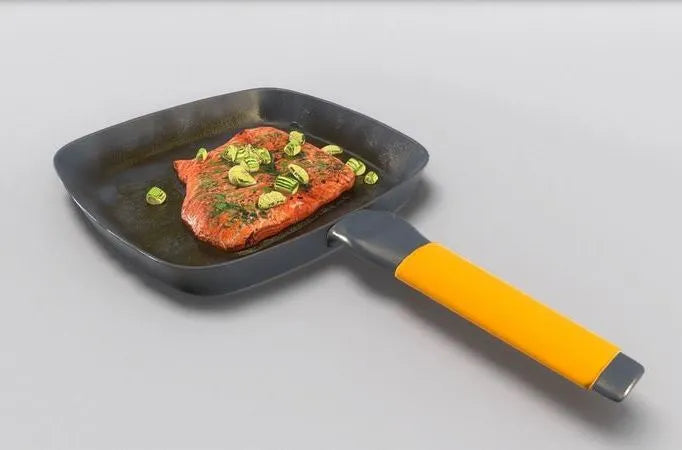 PBR Game 3D Models - Salmon with Vegetables