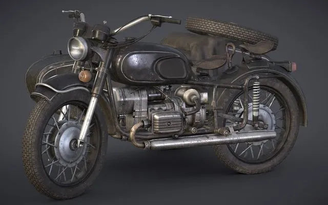 PBR Game 3D Models - Sidecar MotoBike Dnieper