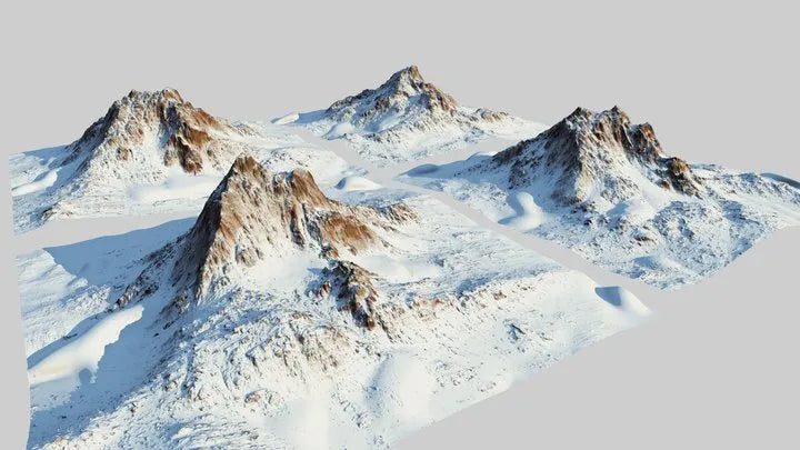 PBR Game 3D Models - Snow Mountain Pack (World Machine) Type1