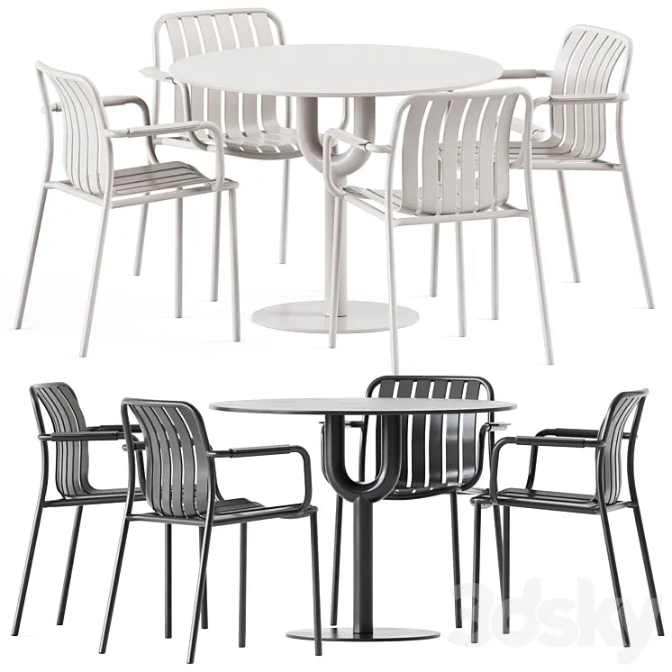 Piper Pedestal Table by DesignByThem and Trocadero Armchair by Talenti 3DSMAX Model