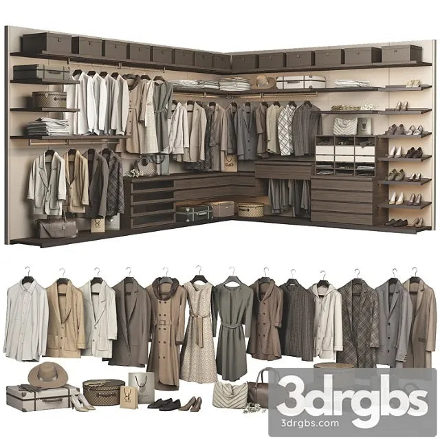 Poliform ubik walk-in closet 2 3D Model Free