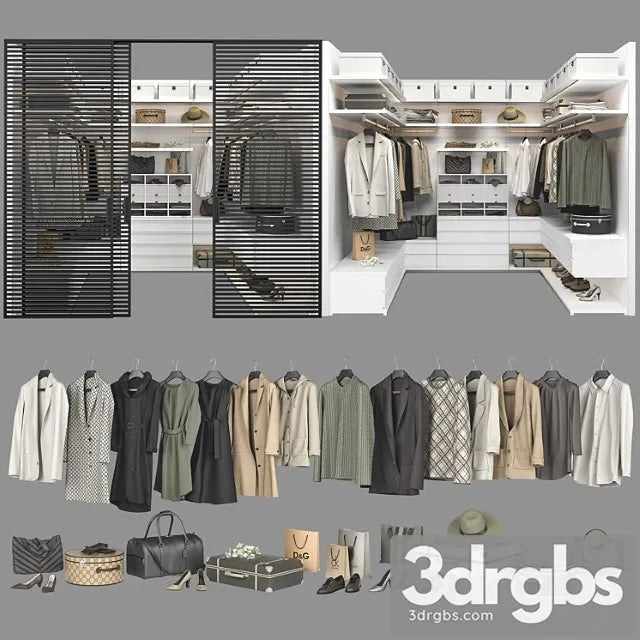 Poliform ubik walk-in closet 3 3D Model Free