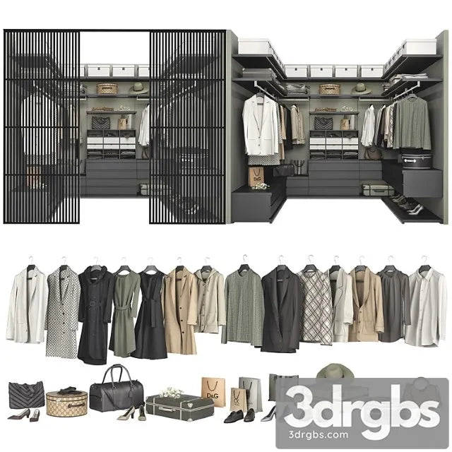 Poliform Ubik Walk in Closet 4 3D Model Free