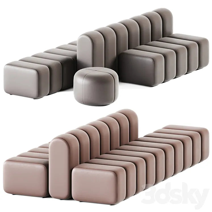 Pouf Sets Bob Hide by Bla Station 3DSMAX Model