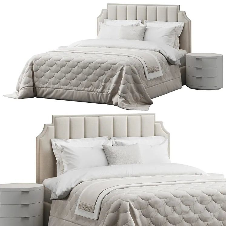 Princeton Rectangular Upholstered Bed 3DSMAX Model