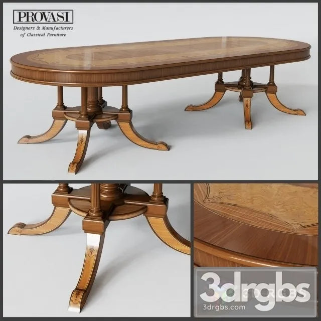 Provasi 1213 Oval Table 3D Model Free