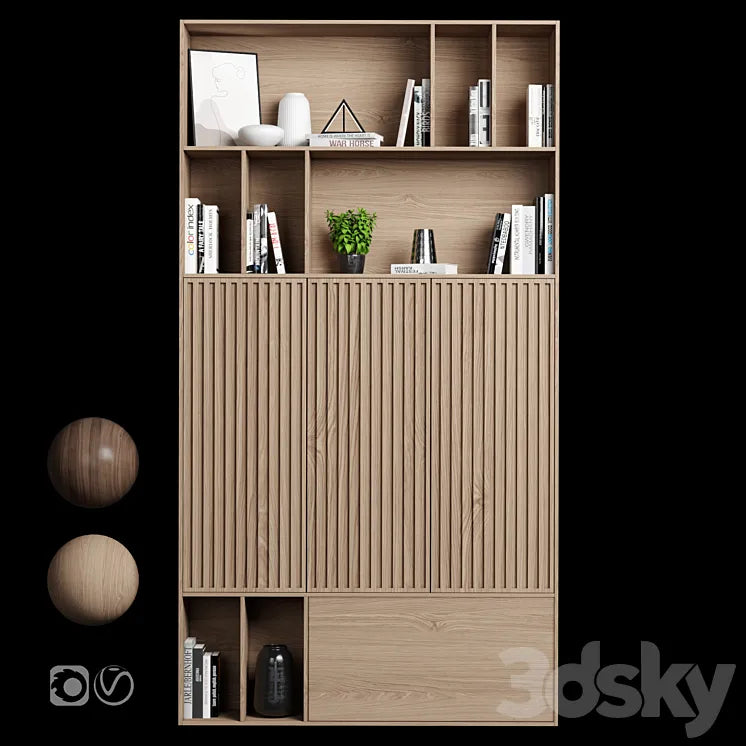 Rack and Bookcase 019 3DSMAX Model