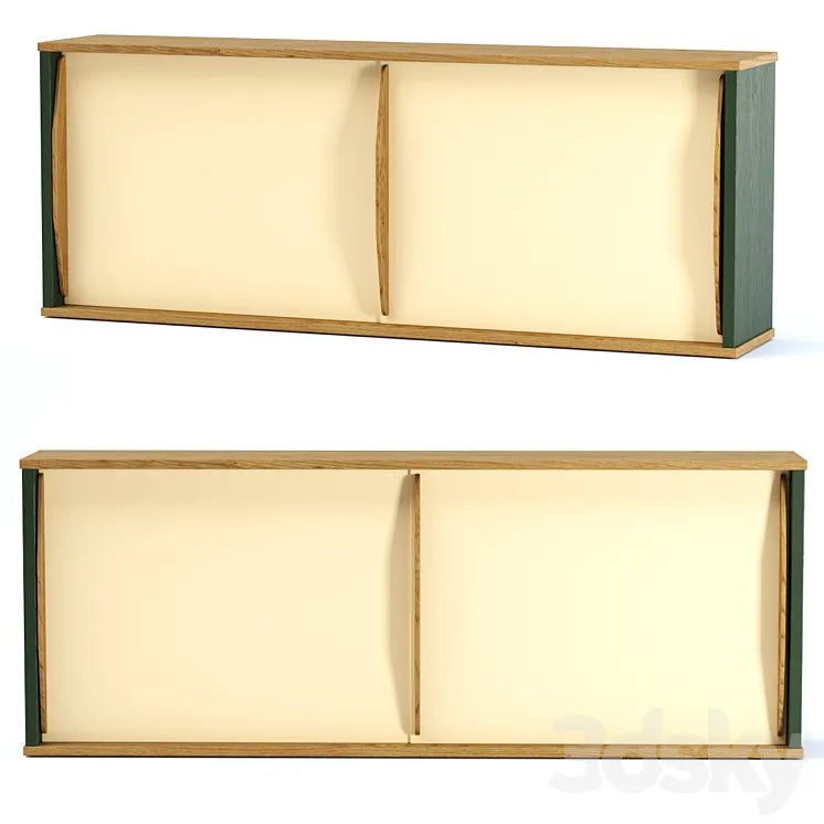 Rare wall-mounted sideboard by Jean Prouve / Wooden hanging cabinet 3DSMAX Model
