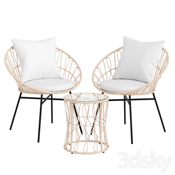 Rattan Wicker Patio Garden Furniture Set 3DSMAX Model