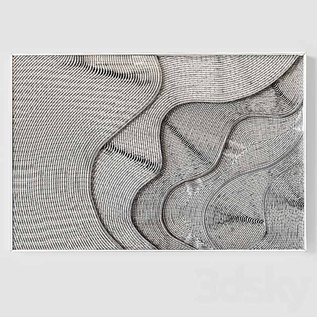 Relief wall panel with waves 3ds Max