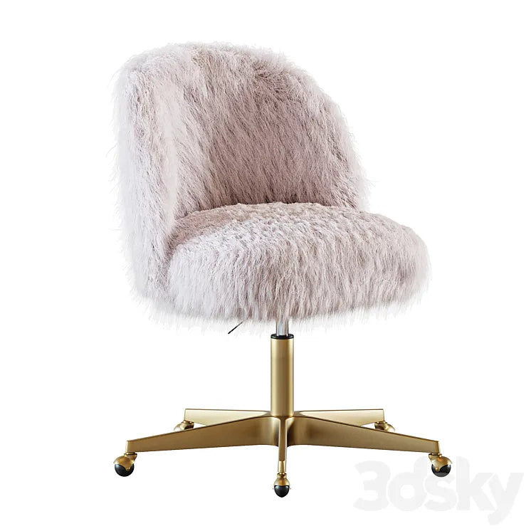 RH ALESSA KASHMIR FAUX FUR DESK CHAIR 3DSMAX Model