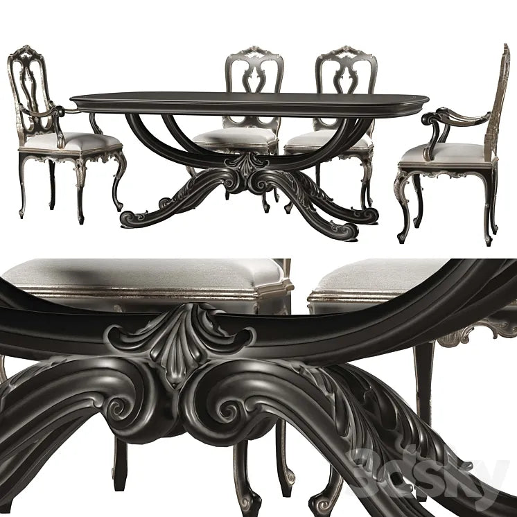 roberto giovannini dining table and chair art1231g and art 193 3DSMAX Model