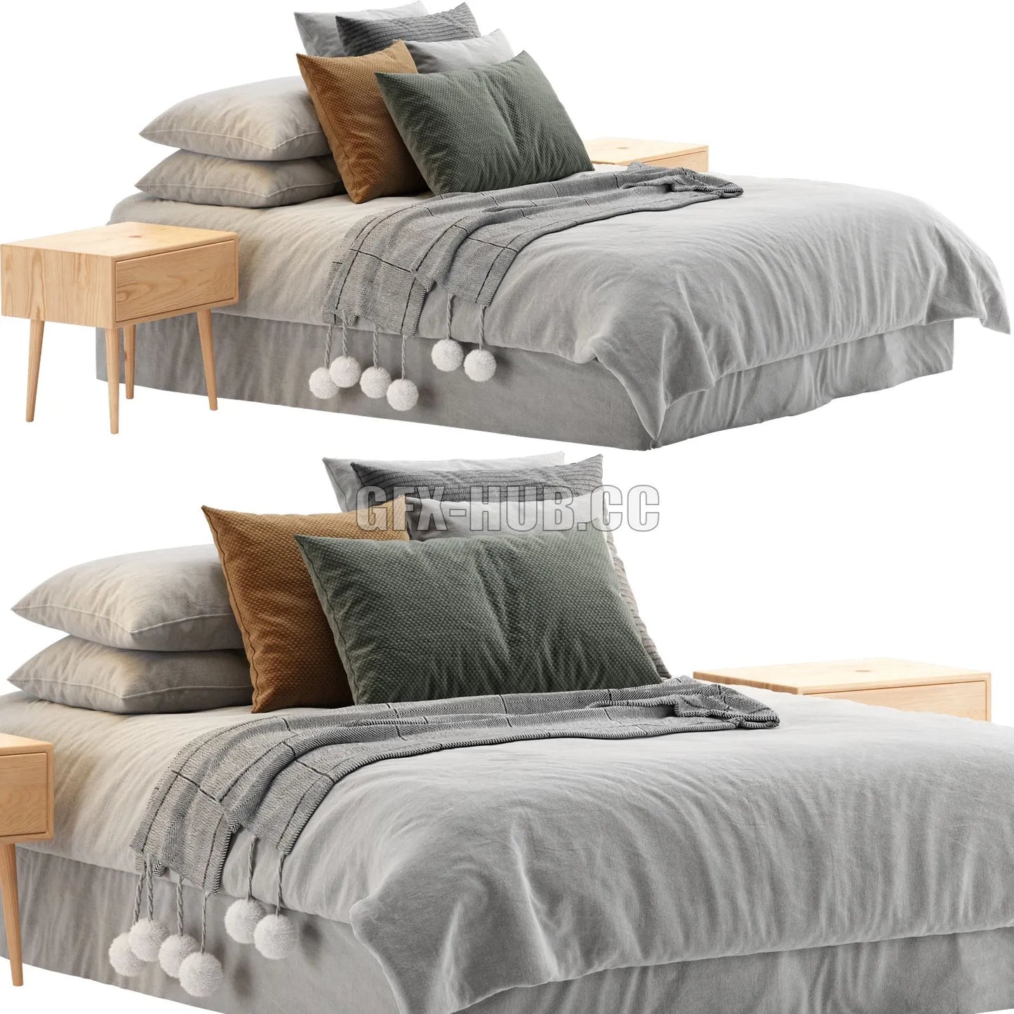 Scandinavian Bed 1 3dsMax Model