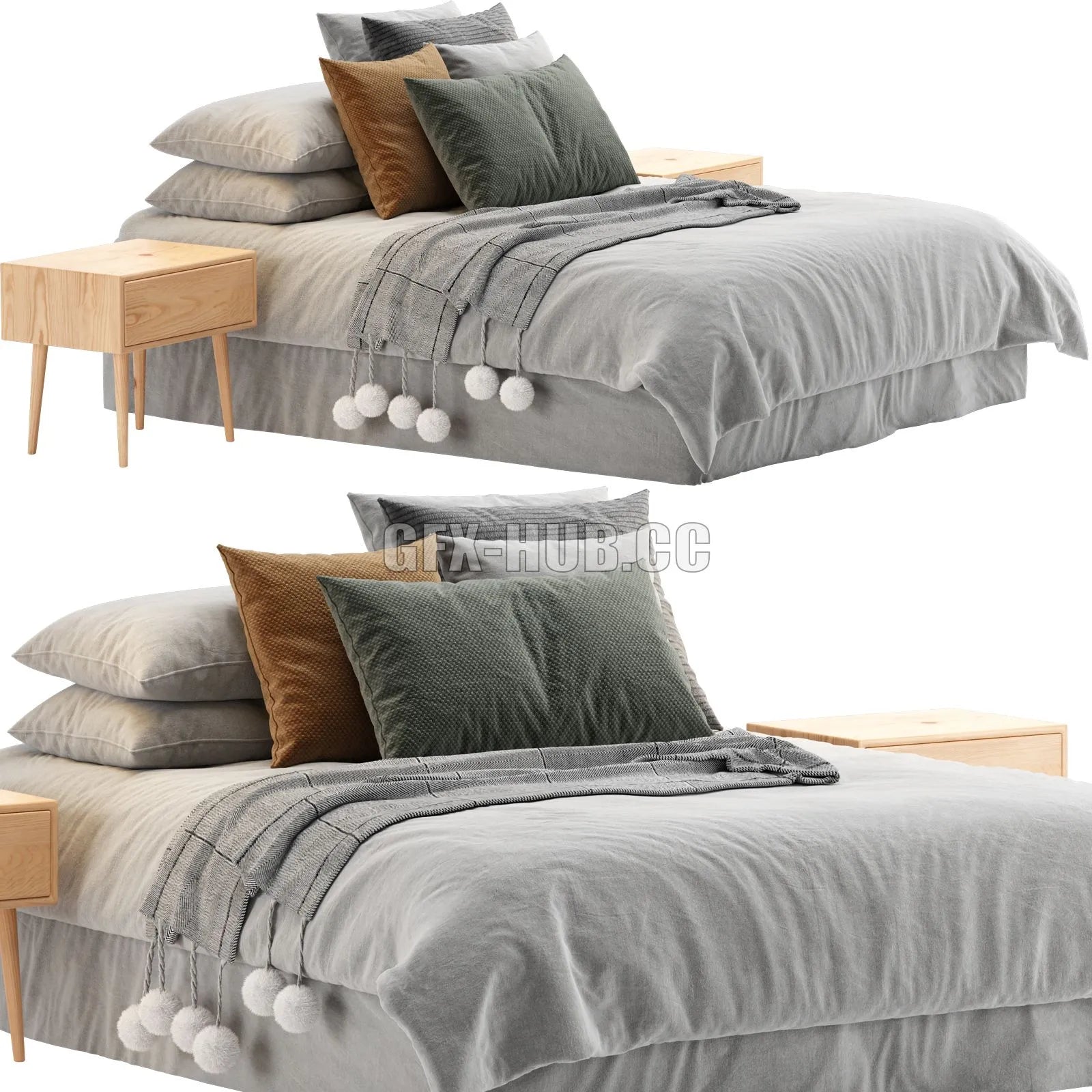 Scandinavian Bed 1 3dsMax Model