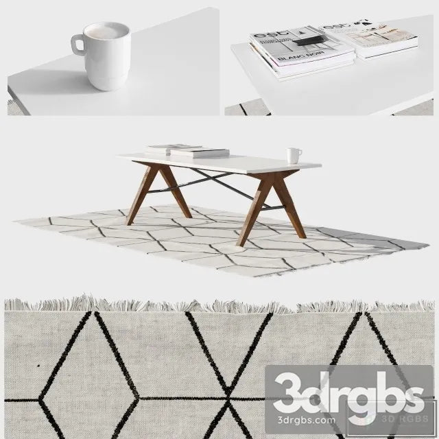 Scandinavian Coffe Table 3D Model Free