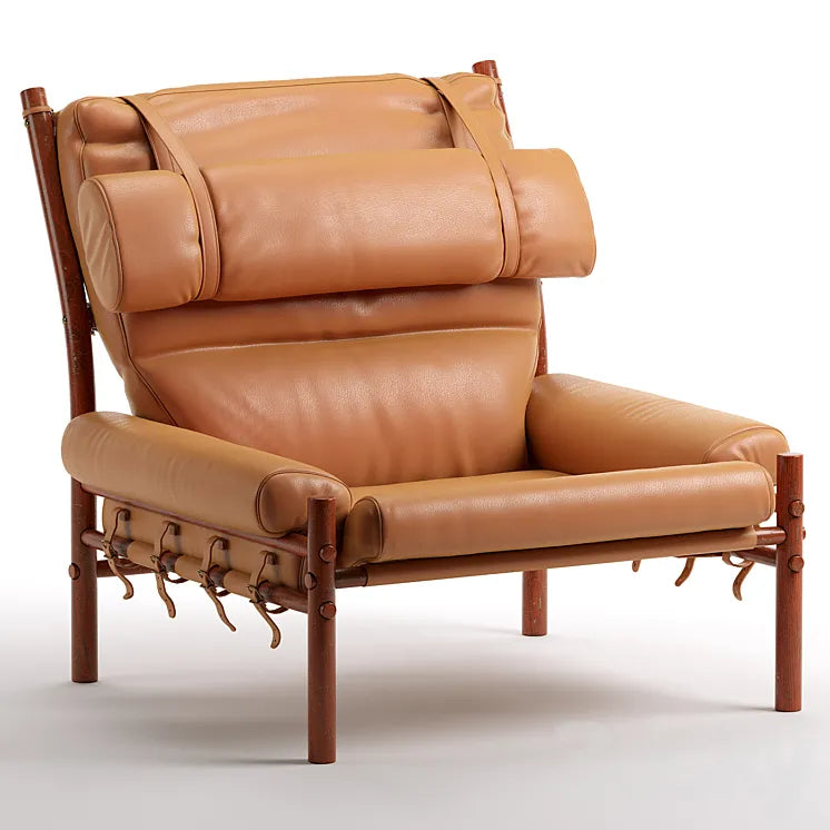 Scandinavian Modern Arne Norell Leather Inca Lounge Chair 3DSMAX Model