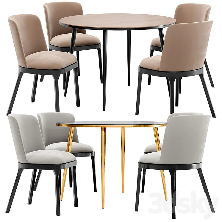 Selection dining chair and Luxore table 3DSMAX Model