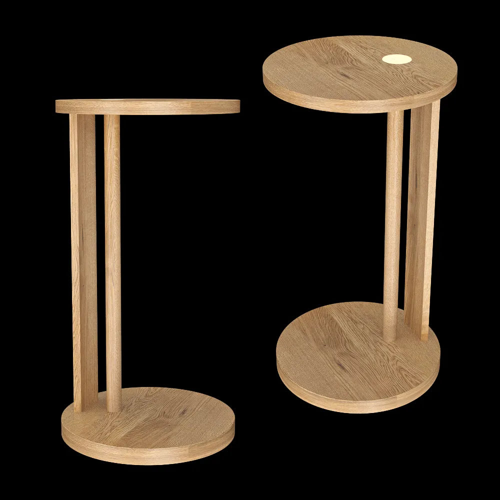 Serax - Side table L with LED light oak light brown Aura 3ds Max