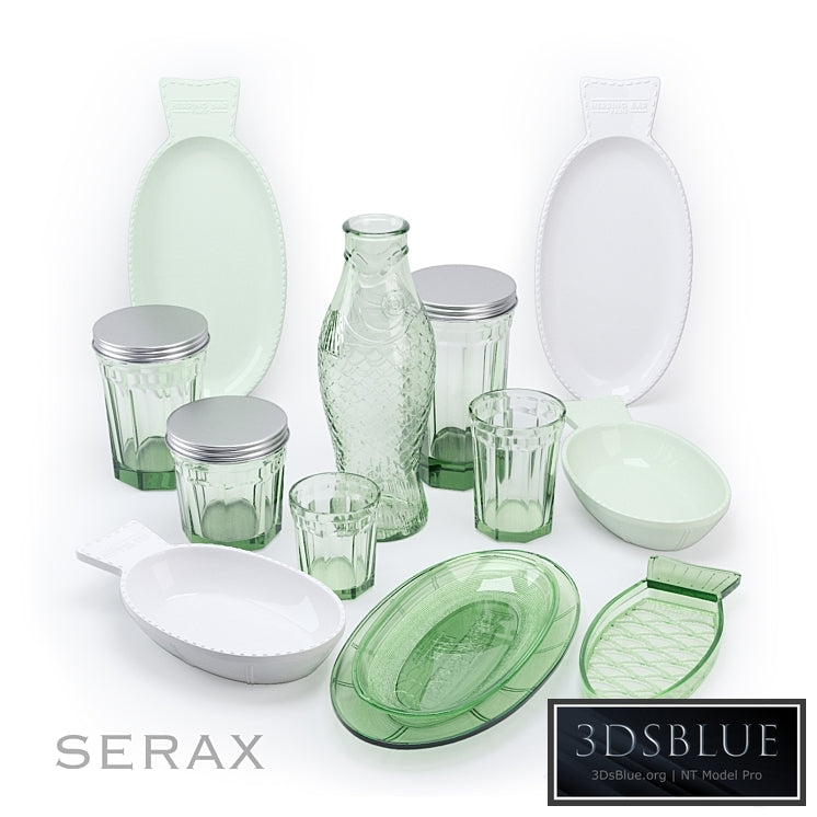 Set of dishes Fish & Fish 3DS Max